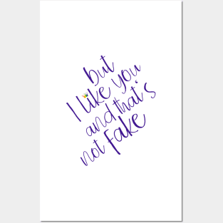 Young Royals quote: But I like you and that's not fake - purple Posters and Art